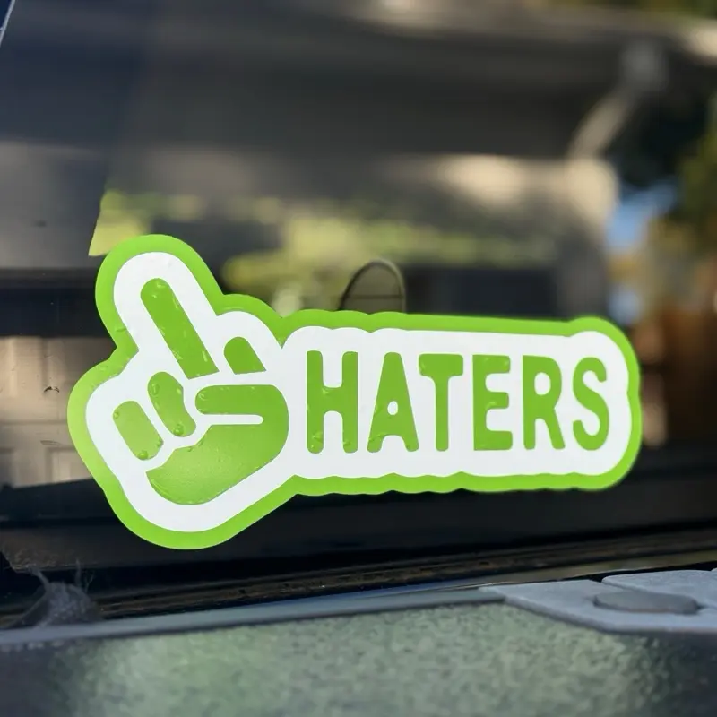 Haters Gonna Hate Middle Finger Multicolor Decal  -  Jdm Decal - JDM sticker -Honda Decal - Drift King Decal -  Decal For Trucks -Decal for Cars