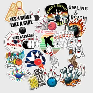 Sticker Pack 20 pcs Bowling Sport Stickers, Strike Game Vinyl Decals