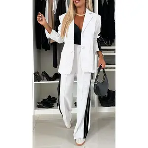 2025 New Women’s Long Sleeve Turn-Down Collar Casual Suit Set