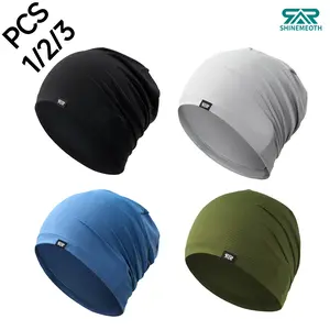1/2/3 Piece Sun Protection Pile Skull Cap Thin Solid Color Lazy Cycling Running Bald Head Hat Sweat Absorption Breathable Ear Protection Comfort Sleep Cap Beanie Sports Hat Outdoor Hat