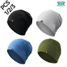 1/2/3 Piece Sun Protection Pile Skull Cap Thin Solid Color Lazy Cycling Running Bald Head Hat Sweat Absorption Breathable Ear Protection Comfort Sleep Cap Beanie hat Cooling Skull Cap for Men Women-Lightweight Breathable Thin Quick Dry Headwear