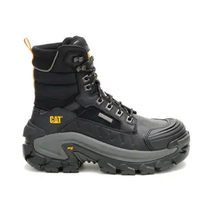 Caterpillar Invader Max 8" Composite Toe WP TX Mens Black Work Boots
