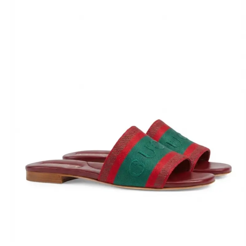 Gucci Web Detailed Slide Sandals Size 37