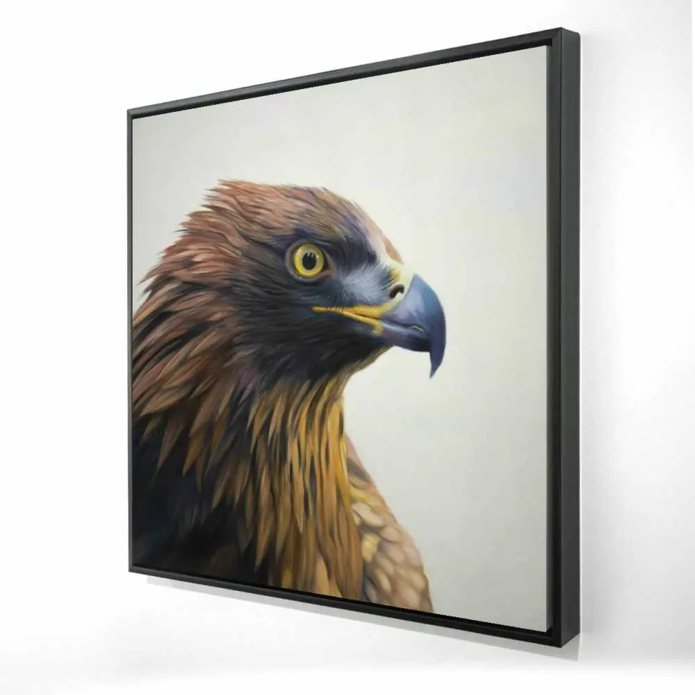 212 MAIN Brown-Headed Eagle Framed Wildlife Art Print - 36x36in Brown Frame, Lifelike Artistic Wall Decoration for Home & Office