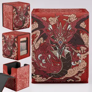 Deck Box TCG Card Storage Box Anime Card Game Dragon-Themed Card Holder With Cool Design Sky Dragon Design For Anime Cards Games