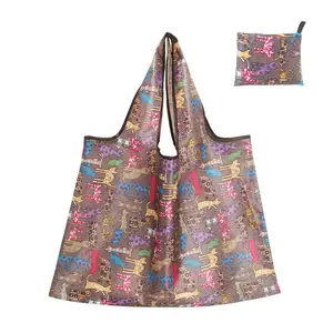 Reusable Grocery Bags Large Washable Shopping Bags Foldable Environment-Friendly Heavy-Duty Pocket Handbags