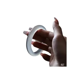 White Moonlight Agate Bracelet Natural High Quality Ice Jadeite Jade Chalcedony Bracelet Girl's Fashion Moldavite Spiritual Growth Pendant Rainbow Crystal Jewelry Accessory Set real  jade  stone