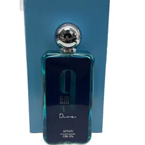 Afnan 9AM Dive Unisex Eau De Parfum 3.4 OZ Zesty Citrus Juicy Fruits Top Notes Aromatic Herbs Floral Heart Notes Warm Musk Amber Base Notes Long Lasting Freshness