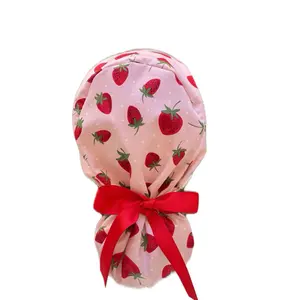 Pink srrawberry scrub cap