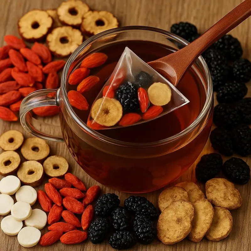 Ginseng five treasures tea combination fragrant tea eight treasures tea red dates and wolfberry tea men's tea tea mulberry herbal formula