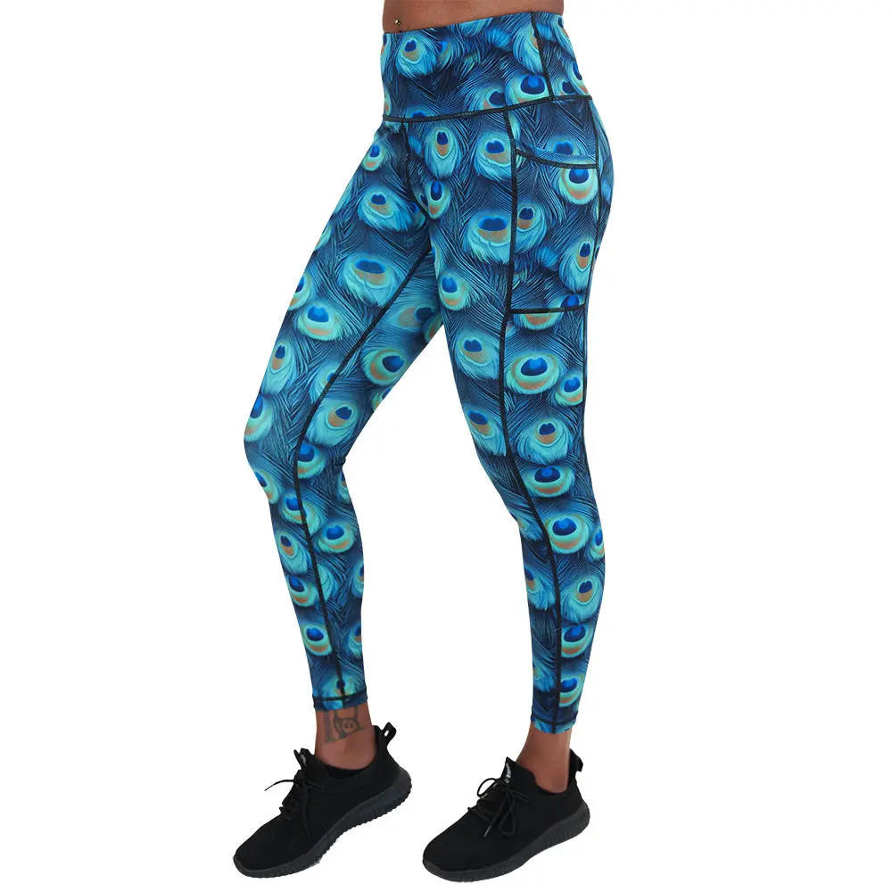 C V G Majestic Stretch Leggings for Women, High Waist Squat Proof Yoga & Running Tights with Side Pockets, Side Pocket Leggings, Sporty Leggings