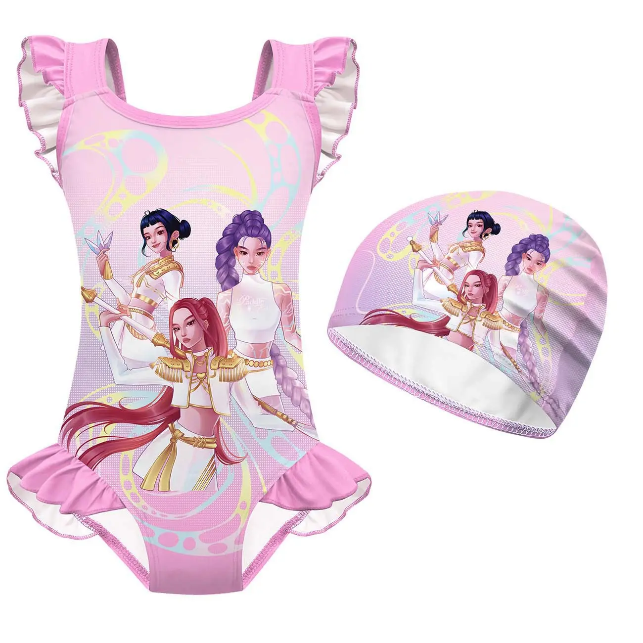 Demon Huntress Squad Swimsuit (Pink) + Hat