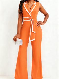 women's sleeveless jumpsuit, modern style one piece summer clothes women, chic lady elegant comfort belted wrap overalls flared pants womenswear, curvy fitted lady clothes for business office, womenswear one-piece formal outfits