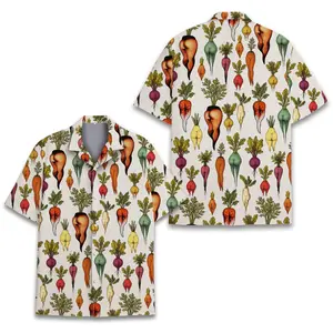 Funny Vegetable Butt Hawaiian Shirt for Men Women Youth, Summer Beach Shirt, Tropical Garden Aloha Party Shirt Button Down Short Sleeve