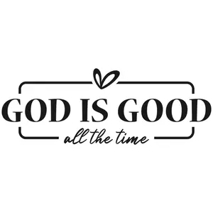 God is Good Religious Print - Simple Design with Heart Symbol