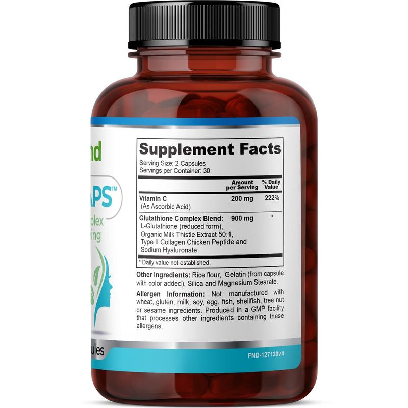 FineLand Brightcaps Glutathione Complex 1100 mg Per Serving, Supports Bright & Healthy Skin, Maximum Strength Capsules gummy  hair Healthcare Fitness