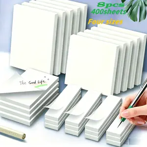 Transparent Sticky Notes Note Pad - 8pcs Set with 4 Sizes, Crystal Clear PET Self-Stick Notes for Reading, Studying & Office Annotation, Waterproof & Wrinkle-Free, Office Accessories, Home Office Accessories Adhesive Stickers Adhesive Tabs