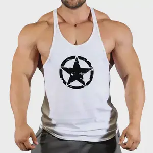 Golds Gym America Star Shirt Stringer Tank Top Bodybuilding Gym Fitness, Men's Stringer Tanktop