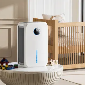 Home Dehumidifier with 75 oz Water Tank 800 sq ft Coverage Area Auto Shut Off LED Humidity Display in Varied Colors High Performance