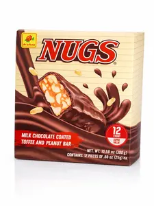 NUGS DE LA ROSA - CARAMELO DE LECHE Y CACAHUATE CUBIERTO CON CHOCOLATE - 12 PIECES - PRODUCT OF MEXICO