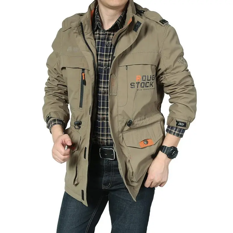 Men's Sport Coat, Men's Business Casual Jacket, Lightweight Quick-Drying Outdoor Climbing Jacket, Casual Parka, with Zipper Hood, Multiple Pockets, Autumn Windproof Hooded Coat Menswear Tops