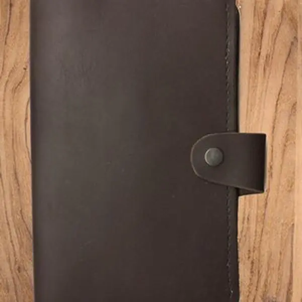 Handcrafted Saddle Stitched A5 5.8 x 8.3" Brown Leather Journal Cover - Refillable