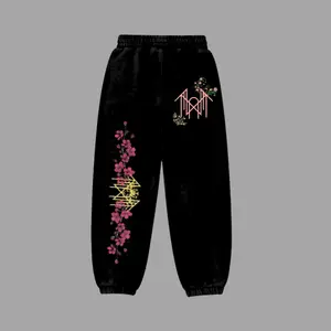 Sleep Token Puff Logo Flower Sweatpants | Premium Raised Print Graphic Pants | Gothic Aesthetic Streetwear | Soft Cozy Unisex Fit | Perfect Gift for Fans