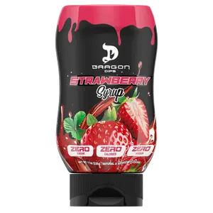 Dragon Dips Strawberry Syrup – Zero Sugar & Zero Calories - 335g Dragon Dips Strawberry Syrup – Zero Sugar & Zero Calories - 335g