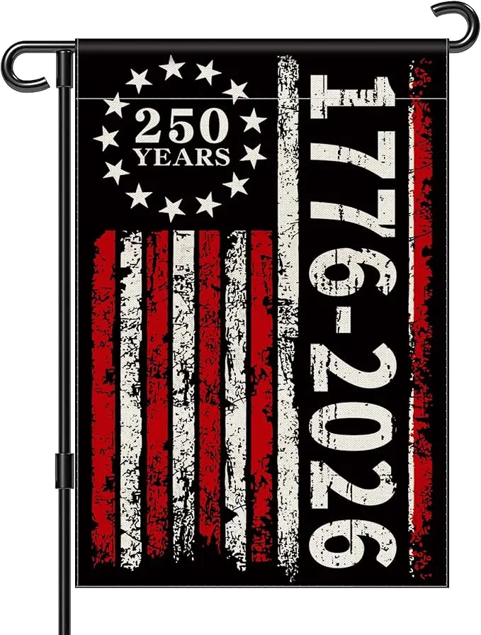 250 Anniversary USA Garden Flag, 250th Anniversary Flag America 1776-2026 Commemorative Patriotic Banner 250 Year 4th of July Yard Sign Double-Sided Garden Flag 12x18 Inch