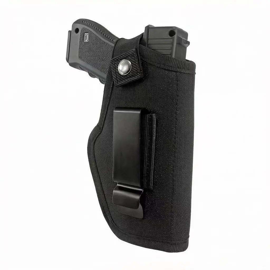 IWB/OWB Universal Gun Holster - Inside or Outside Waistband Concealed Carry, Fits Glock & All 9mm/40 Cal Handguns, Adjustable Retention, Quick Draw CCW Holster for Men, Universal Holster