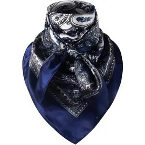 35 Inch  Rag Cowboy Bandana Scarves for Men, Large Neckerchief Silk Feel Western  Scarf for Women