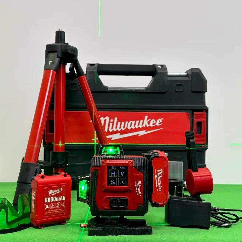 Milwaukee 16-Line 360 Green Laser Level with RemoteControl 4-Side Vertical 3-4D Self-Leveling for Accurate DIYProfessional Use  Tripod Ready