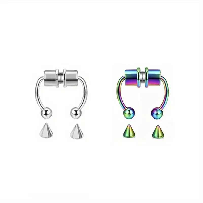 2Pcs(silver Multicolour)