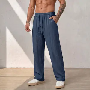 Men’s casual pants — new for summer; breathable, comfortable, loose wide-leg straight-cut long pants with a nice drape; versatile for everyday wear.