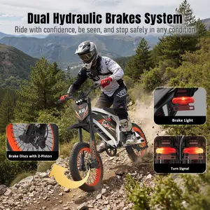 Mirtholyn Electric Dirt Bike for Adults, 2000W Peak Motor 31MPH Fat Tire Electric Bicycle with 48V 23AH Battery 100 Miles Range, Full Suspension Electric Dirt Bike for Teens & Men, Smart APP Control