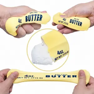 Stress Relief Toy Butter Squishy, Soft Squeeze Fidget Toy with Butter Stick Shape, Slow Rising Stretchy Sensory Toy for Kids Teens and Adults, Desk Toy for Office Breaks, Classroom Prize, Teacher Reward, Party Favor, Single Pack