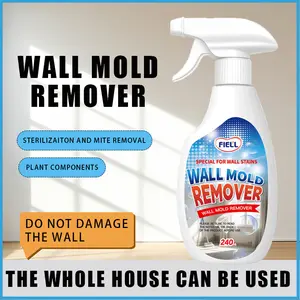 Household Wall Mold Stain Remover Spray with Plant Based Ingredients, Multi-Surface Mildew Cleaner for Bathroom Kitchen Bedroom Indoor Wall Surfaces, 240ml Trigger Bottle Home Cleaning Solution