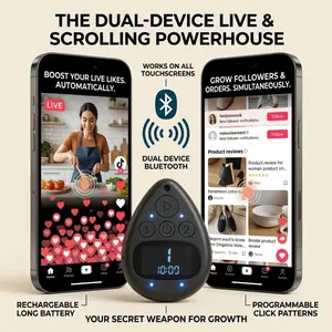 Universal Bluetooth Auto Clicker, Wireless Phone Screen Tapper with Long Lasting Battery, Silent Adjustable Speed Finger Clicker for Tiktok Live Broadcasts, Casual Games & Online Shopping