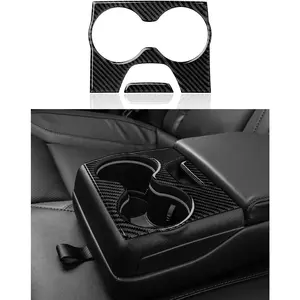 Car Rear Cup Holder Armrest Box Decals for 2011-2023 Dodge Charger/Chrysler 300 Accessories Carbon Fiber Interior Stickers
