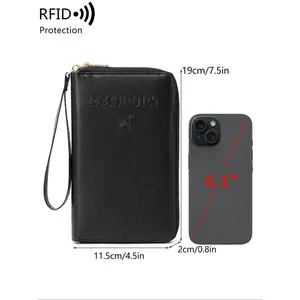 Summer Simple Plain Passport Cases Back To School, Gifts for Girlfriend, Multi-functional Zipper Travel Card Holder, RFID Blocking Card Holder, Durable Fashion Wallet Travel Accessories