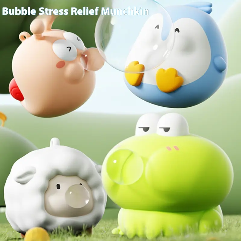 Cute Snail-Lamb-Frog Soft Plastic Squishy Pop-Eye Bubble Collectibles, Assorted Collectible Squishies, Colorful Unisex Gooey Slime & Squishy Toys, Sensory Stress Relief Fidget Gift for Kids