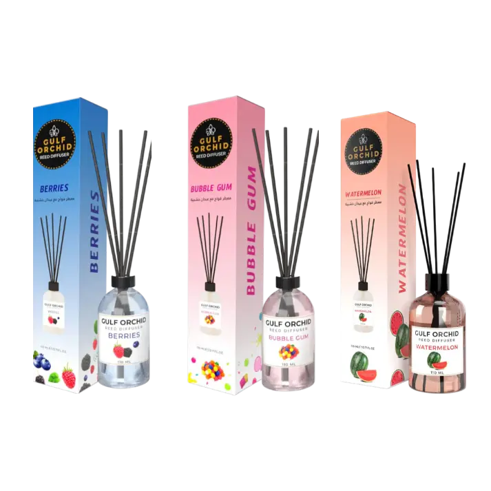 (3pc Bundle Pack) Berries + Bubble Gum + Watermelon Gulf Orchid Reed Diffuser, 110ml