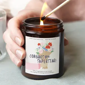 Congratulations Gifts For Her, Personalised Congratulations Present, Floral Apothecary Candle, Christmas Gift