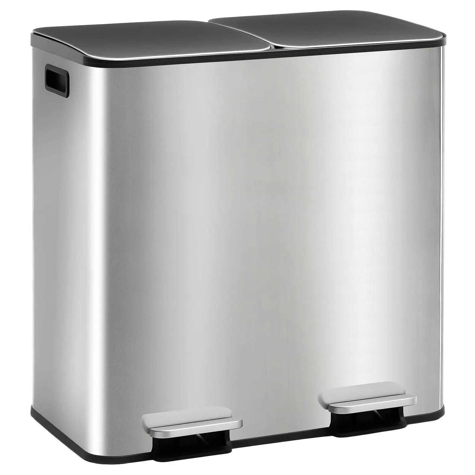 80L Stainless Steel Step-Pedal Trash Can - Kitchen Trashcan, Garbage Bin with Step Pedal, Sleek Silver Home Care Bin for Hygienic Waste Disposal