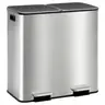Sweetcrispy 80L Stainless Steel Step-Pedal Trash Can - Kitchen Waste Bins, Hands-Free Hygienic Disposal, Minimalist Silver Design for Modern Kitchens, Easy Quick Wipe Cleaning