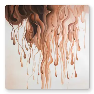 212 MAIN Orange Burst Aluminium Decorative Metallic Wall Artwork - 16x16 in, Dynamic Shapes, Vibrant Hue Eruption, Brightly Decorated, Color Block Graphic, Contemporary Sculptural, Bedroom Home Decor, Brightly Decorated Prints