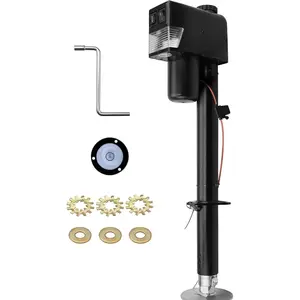 Electric A-Frame Trailer Jack up to 3500-4000lbs Heavy Duty RV Electric Power Tongue Jack with Accessories Manual Crank Handle and Level, 18" Lift, 12V DC and LED Lights, Jack Hammers