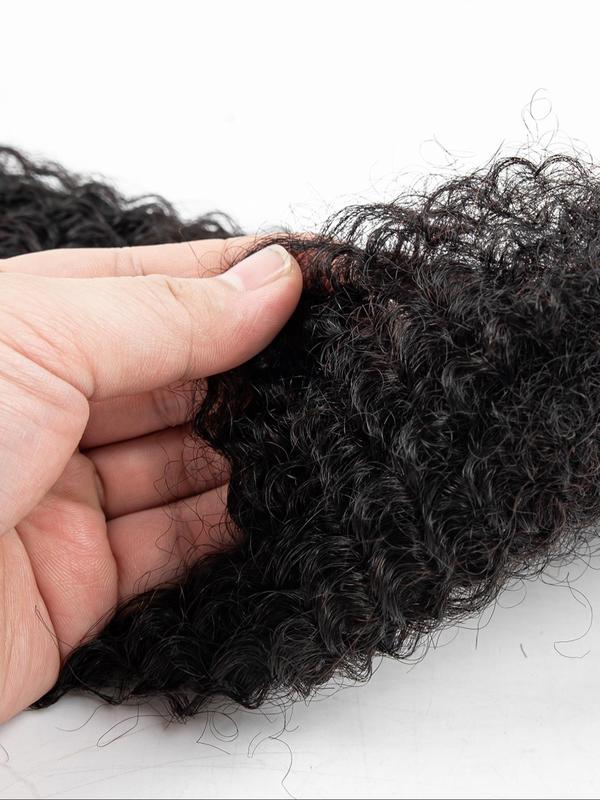 30g a pack Kinky Afro Bulk Hair Soft Real Human Hair Braiding Material, 16 Inch Dirty Bun Making Supplies, Soft African Curly Texture