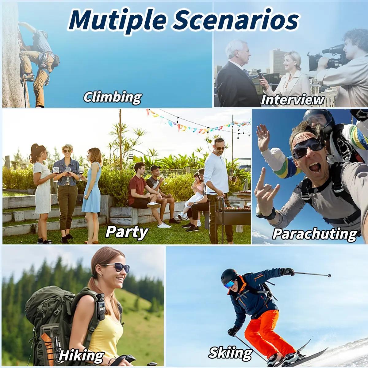 Upgraded 2.0 HD 1080P Portable Pocket Sports Camera – Ideal for vlogging, sports, outdoor travel, and daily use; features 6x zoom and wide-angle shooting; wireless vlogging camera for video recording.