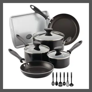 Farberware 15PC Aluminum Cookware Set 350F Reliance Prestige Tools Pot Pan Farberware 15PC Aluminum Cookware Set 350F Reliance Prestige Tools Pot Pan